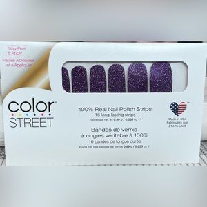 Color Street Ibiza Nights Purple Glitter nail strips RETIRED